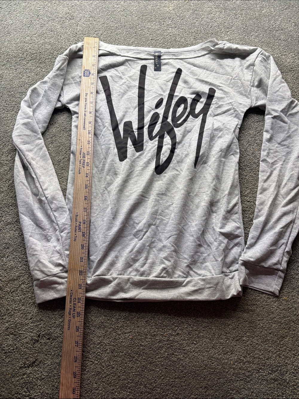 Wifey small Graphic Long Sleeve Top - Light Gray